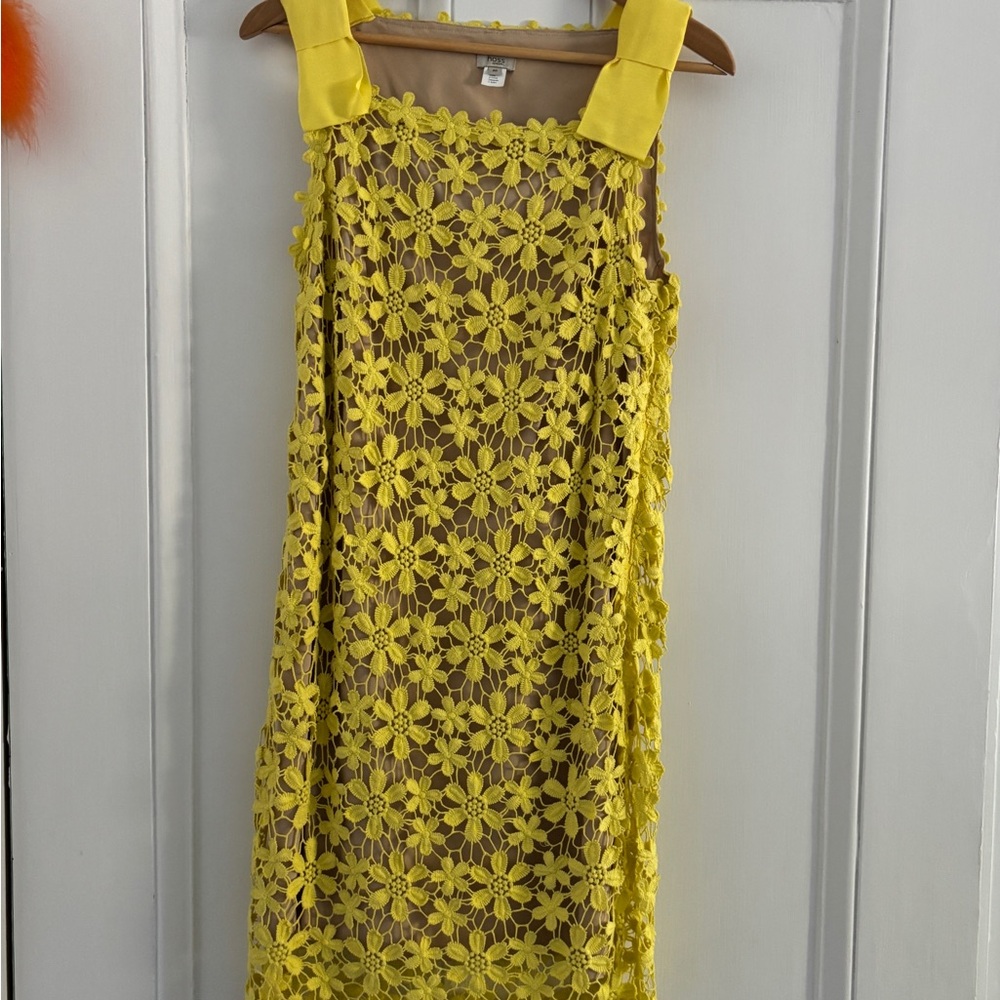 BHLDN Yellow Floral Lace Dress